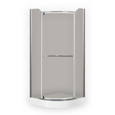 DENVER TUŠ KABINA polukružna JEDNOKRILNA 80x80x195cm cr.profil/mutno staklo 6mm